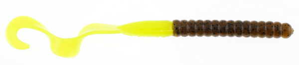 Berkley PowerBait Power Worms | 7 Inch | Green Pumpkin/Chartreuse