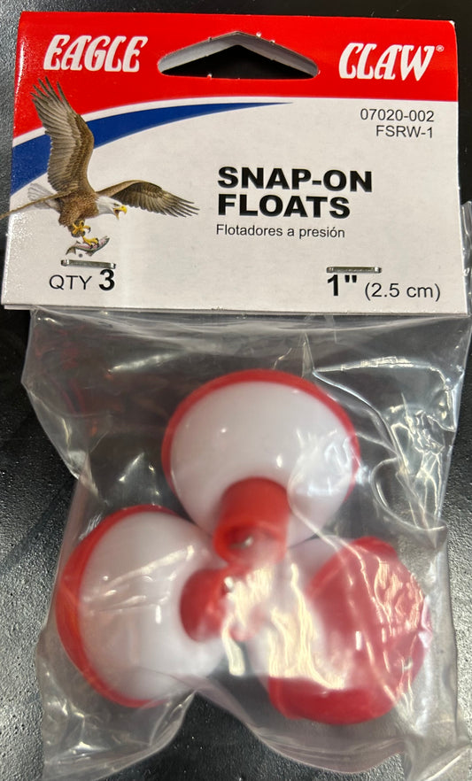 Eagle Claw Snap on Floats 1" ( 3 Pack )