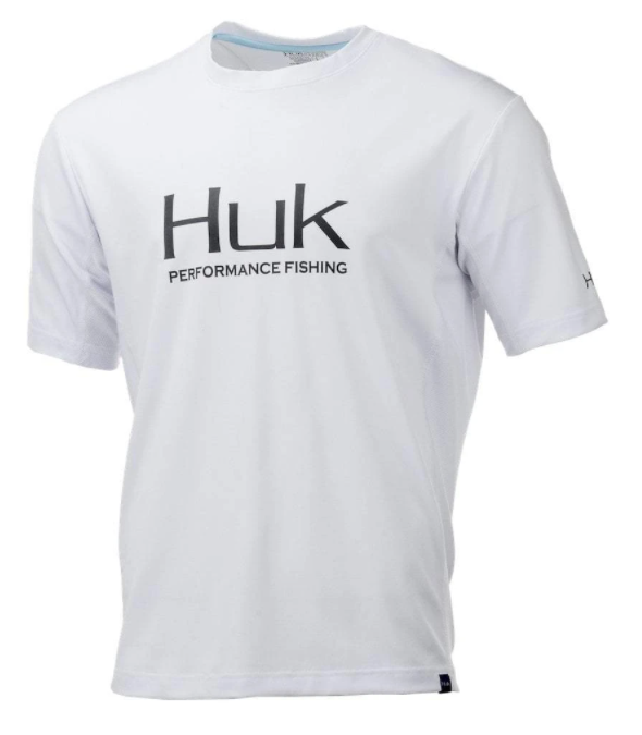 Huk Icon x Shirt | Short-Sleeve Performance Shirt, White, Large, Men&s